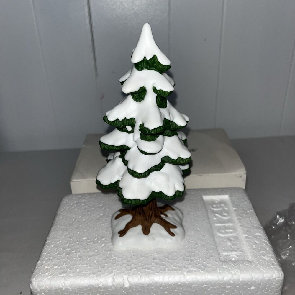 Vtg Dept 56 7' Porcelain Snow Covered Pine Tree New England / Heritage Village - Picture 3 of 5